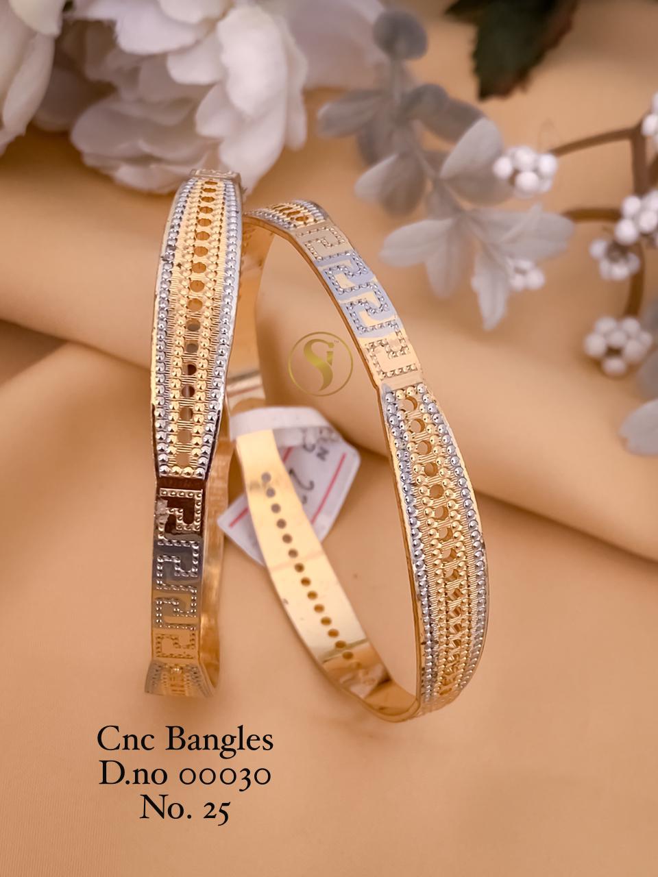 25 Cnc Gold Plated Bangles Wholesale Shop In Surat
